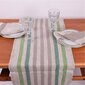 Lininis stalo takelis, žaliomis ir rudomis juostomis, 40x200 cm. цена и информация | Staltiesės, servetėlės | pigu.lt