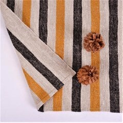 Lininė servetėlė, juodomis ir geltonomis juostelėmis, 40x40 cm. kaina ir informacija | Staltiesės, servetėlės | pigu.lt