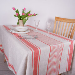Norravilla lininė staltiesė Village Red, 140x320 cm. kaina ir informacija | Staltiesės, servetėlės | pigu.lt