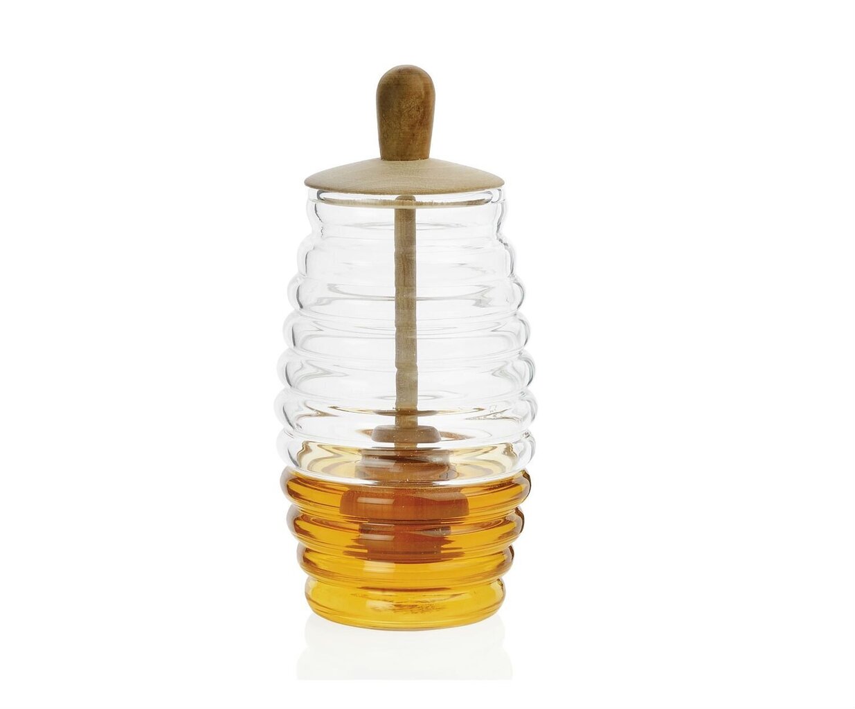 Stiklinis indas medui su mediniu šaukšteliu kaina ir informacija | Maisto saugojimo  indai | pigu.lt