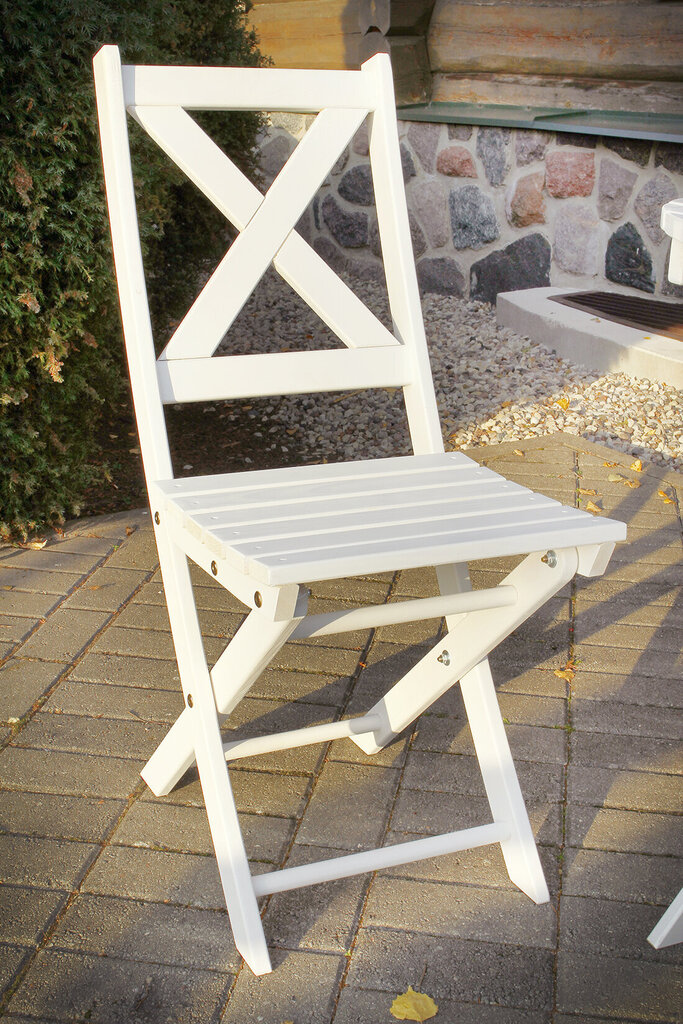 Sulankstoma sodo kėdė "Picnic" Balta, Folkland Home kaina ir informacija | Lauko kėdės, foteliai, pufai | pigu.lt