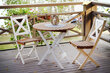 Sulankstoma sodo kėdė "Picnic" Balta / Ruda, Folkland Home kaina ir informacija | Lauko kėdės, foteliai, pufai | pigu.lt