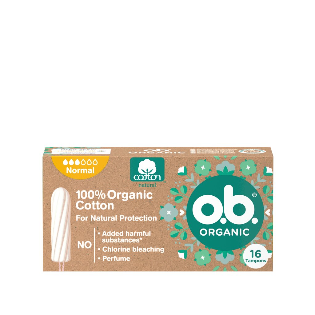 Tamponai O.B. Organic Normal 16 vnt. kaina ir informacija | Tamponai, higieniniai paketai, įklotai | pigu.lt