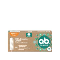 Tamponai O.B. Organic Super 16 vnt. kaina ir informacija | Tamponai, higieniniai paketai, įklotai | pigu.lt