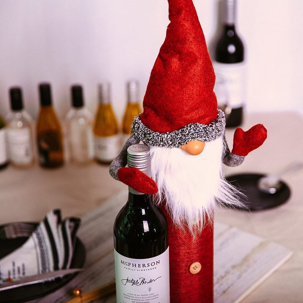 Butelio dekoracija "Kalėdų Senelis", raudona kaina ir informacija | Kalėdinės dekoracijos | pigu.lt