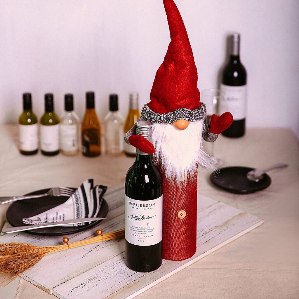 Butelio dekoracija "Kalėdų Senelis", raudona kaina ir informacija | Kalėdinės dekoracijos | pigu.lt