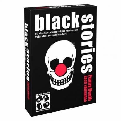 Stalo žaidimas Brain Games Black Stories: Funny Death. Keistos žmogžudystės ir mirtys!, EE kaina ir informacija | Stalo žaidimai, galvosūkiai | pigu.lt