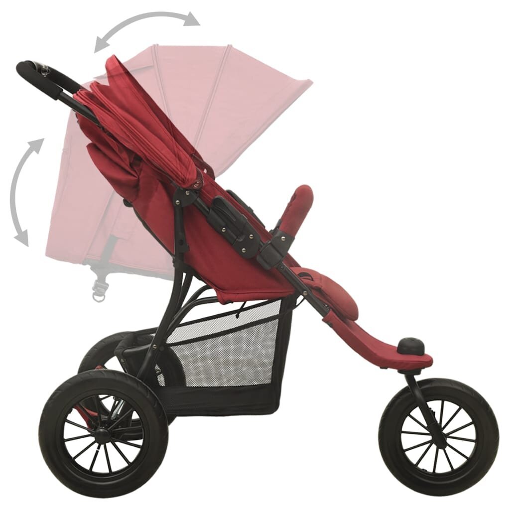 Vaikiškas vežimėlis, raudonos spalvos, plienas цена и информация | Vežimėliai | pigu.lt