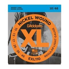 Струны для электрогитары D'Addario EXL110 .010 цена и информация | Принадлежности для музыкальных инструментов | pigu.lt