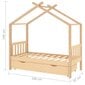 Vaikiškos lovos rėmas su stalčiumi, 80x160 cm, rudas kaina ir informacija | Vaikiškos lovos | pigu.lt