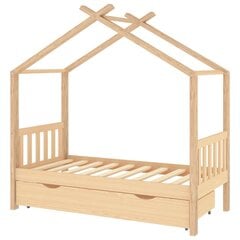 Vaikiškos lovos rėmas su stalčiumi, 80x160 cm, rudas цена и информация | Детские кровати | pigu.lt