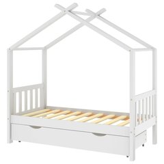 Vaikiškos lovos rėmas su stalčiumi, 80x160 cm, baltas цена и информация | Детские кровати | pigu.lt