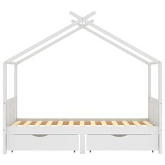 Vaikiškos lovos rėmas su stalčiais, 90x200 cm, baltas цена и информация | Детские кровати | pigu.lt