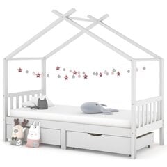 Vaikiškos lovos rėmas su stalčiais, 90x200 cm, baltas kaina ir informacija | Vaikiškos lovos | pigu.lt