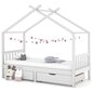 Vaikiškos lovos rėmas su stalčiais, 90x200 cm, baltas цена и информация | Vaikiškos lovos | pigu.lt
