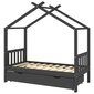 Vaikiškos lovos rėmas su stalčiumi, 80x160 cm, pilkas kaina ir informacija | Vaikiškos lovos | pigu.lt
