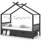 Vaikiškos lovos rėmas su stalčiais, 90x200 cm, pilkas kaina ir informacija | Vaikiškos lovos | pigu.lt
