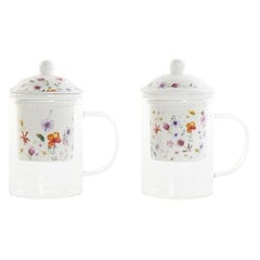 DKD Home Decor puodeliai su arbatos filtrais, 300 ml, 2 vnt. kaina ir informacija | Taurės, puodeliai, ąsočiai | pigu.lt
