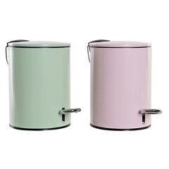 Šiukšlių dėžė DKD Home Decor, žalia, rožinė, metalinė (3 L) (2 pcs) (23 x 17 x 23 cm) kaina ir informacija | Šiukšliadėžės | pigu.lt