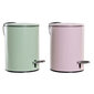 Šiukšlių dėžė DKD Home Decor, žalia, rožinė, metalinė (3 L) (2 pcs) (23 x 17 x 23 cm) цена и информация | Šiukšliadėžės | pigu.lt