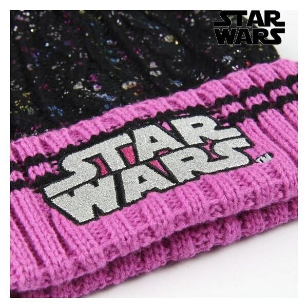 Žieminė kepurė mergaitėms Star Wars 2621, juoda/rožinė kaina ir informacija | Kepurės, pirštinės, šalikai mergaitėms | pigu.lt