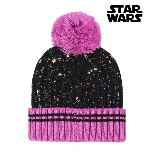 Žieminė kepurė mergaitėms Star Wars 2621, juoda/rožinė kaina ir informacija | Kepurės, pirštinės, šalikai mergaitėms | pigu.lt