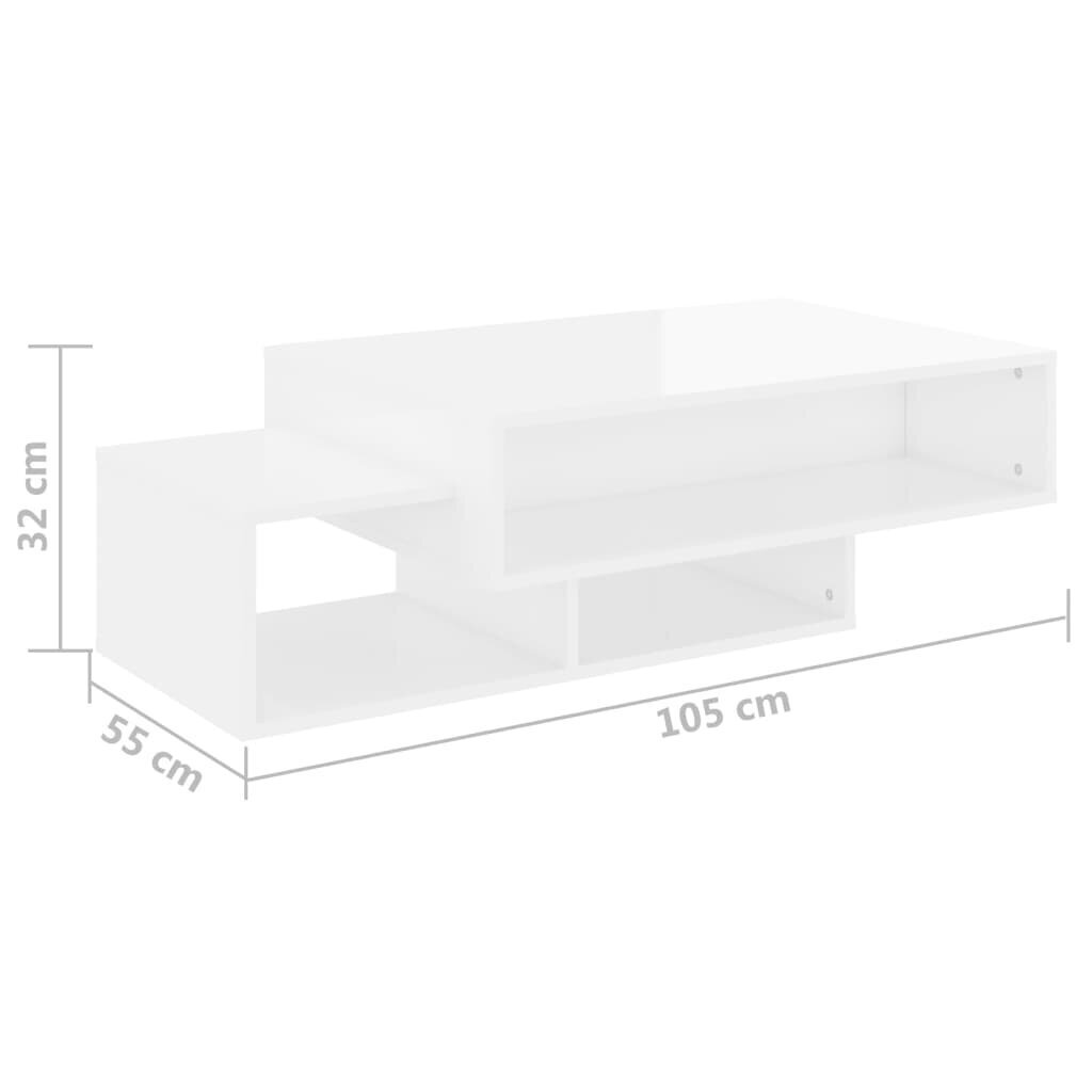 Kavos staliukas, 105x55x32 cm, baltas kaina ir informacija | Kavos staliukai | pigu.lt
