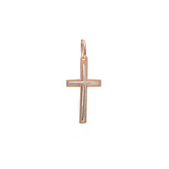 Dvispalvis auksinis katalikų kryžius ZKK134 kaina ir informacija | Kaklo papuošalai | pigu.lt