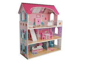 Medinis lėlių namas su baldais Villa Milena kaina ir informacija | Žaislai mergaitėms | pigu.lt