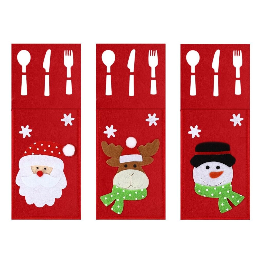 Kalėdinis stalo įrankių dėklas "Winter Trio", 3 vnt. kaina ir informacija | Kalėdinės dekoracijos | pigu.lt