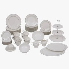 Обеденный сервиз Ambition Aura Silver, 67 частей цена и информация | Посуда, тарелки, обеденные сервизы | pigu.lt