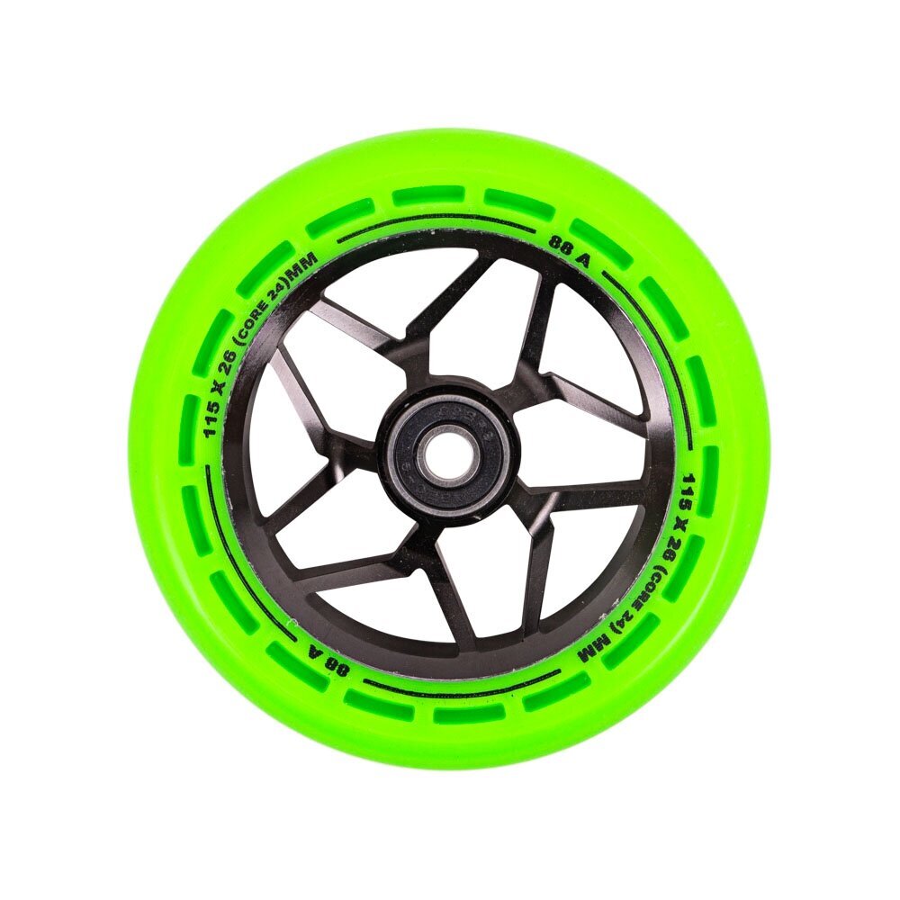 Ratukai paspirtukui LMT L, 115mm, w/ ABEC, 9 guolių, Black/Green kaina ir informacija | Paspirtukai | pigu.lt