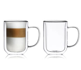 EzyStyle dvigubo stiklo puodelių komplektas, 2 vnt. kaina ir informacija | Taurės, puodeliai, ąsočiai | pigu.lt