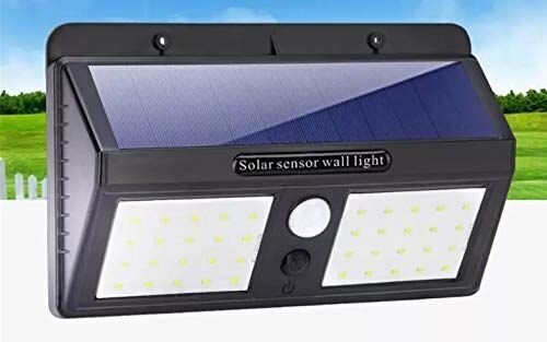 Soliarinis dvigubas pakabinamas šviestuvas 2x20 LED su judesio davikliu kaina ir informacija | Lauko šviestuvai | pigu.lt