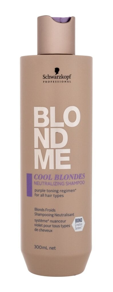 Geltonus plaukus neutralizuojantis šampūnas SCHWARZKOPF BLONDME COOL BLONDES, 300ml kaina ir informacija | Šampūnai | pigu.lt