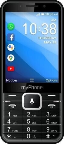 myPhone Up Smart LTE, 4 GB Black kaina ir informacija | Mobilieji telefonai | pigu.lt