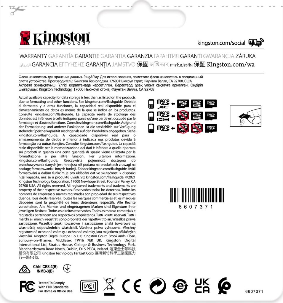 Kingston SDCIT2/64GBSP microSDXC, 64GB kaina ir informacija | Atminties kortelės fotoaparatams, kameroms | pigu.lt