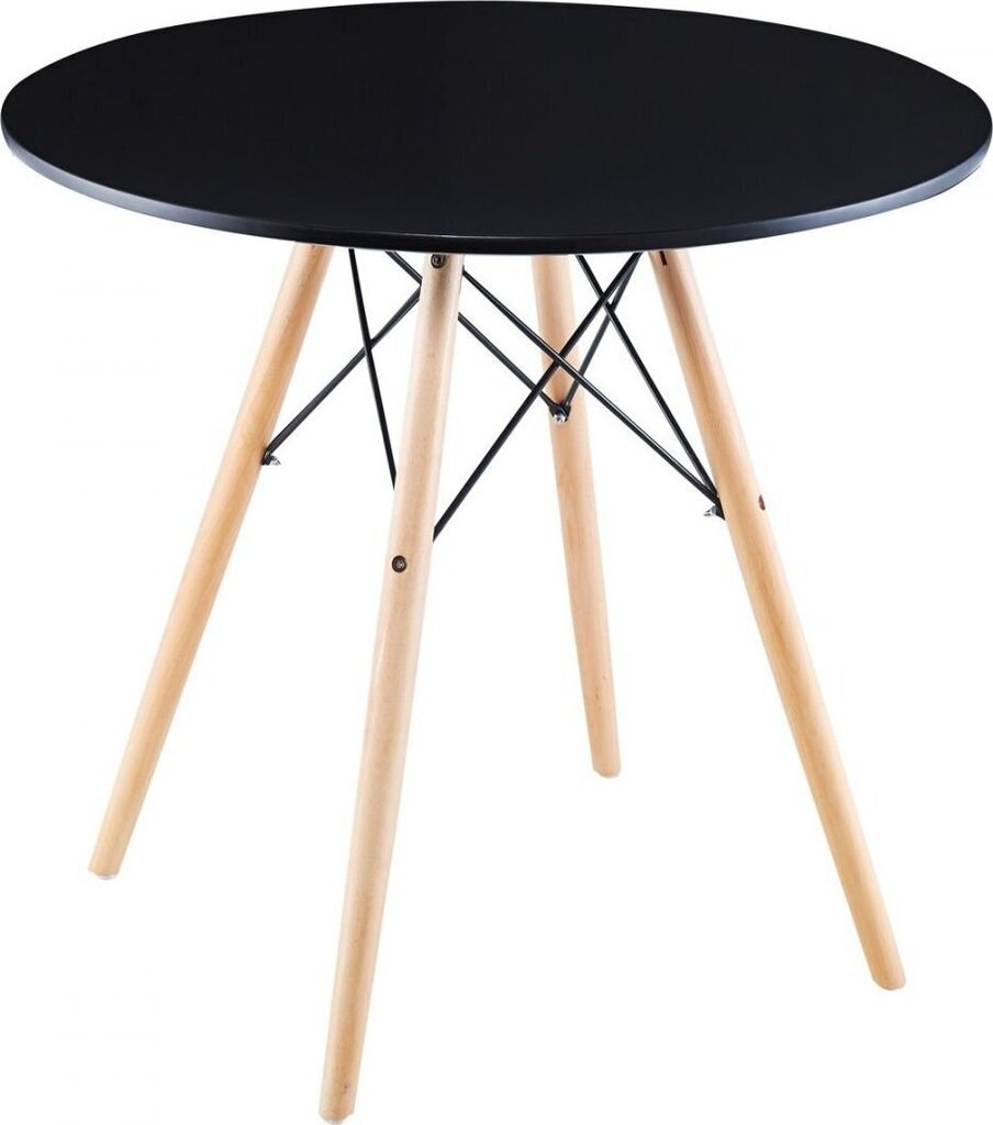 Stalas Saska Garden Matera, 60x 60 cm, juodas kaina ir informacija | Virtuvės ir valgomojo stalai, staliukai | pigu.lt
