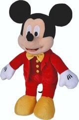Pliušinis žaislas - Herojus - peliukas Mikis su blizgančiu raudonu smokingu 25cm - Simba Disney kaina ir informacija | Minkšti (pliušiniai) žaislai | pigu.lt