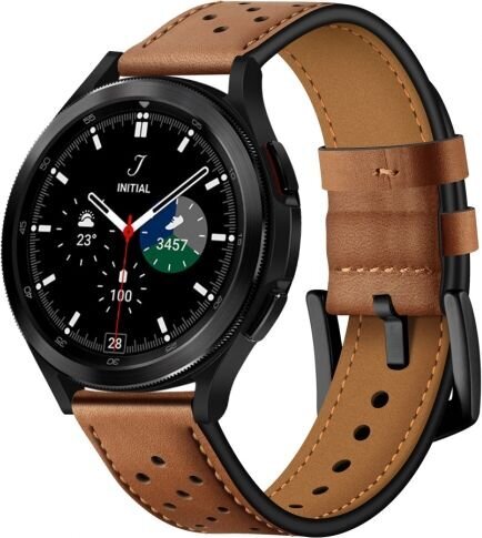 Watch Band Leather Brown kaina ir informacija | Išmaniųjų laikrodžių ir apyrankių priedai | pigu.lt