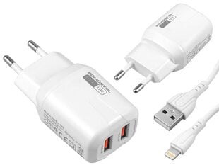 Somostel 2.4A + kabel typ-C USB-C 2400mAh 2xUSB Dual SMS-A139 цена и информация | Зарядные устройства для телефонов | pigu.lt