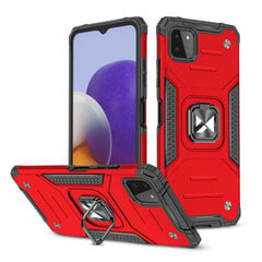 Wozinsky Ring Armor Hybrid Case skirtas Samsung Galaxy A22 4G, raudonas kaina ir informacija | Telefono dėklai | pigu.lt