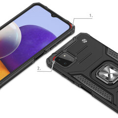 Wozinsky Ring Armor Hybrid Case skirtas Samsung Galaxy A22 4G, raudonas kaina ir informacija | Telefono dėklai | pigu.lt