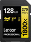 Lexar memory card SDXC 128GB Professional 1800x UHS-II U3 V60 kaina ir informacija | USB laikmenos | pigu.lt