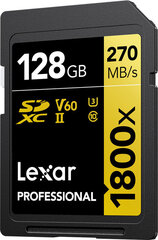 Lexar SDXC 128GB Professional kaina ir informacija | Atminties kortelės fotoaparatams, kameroms | pigu.lt
