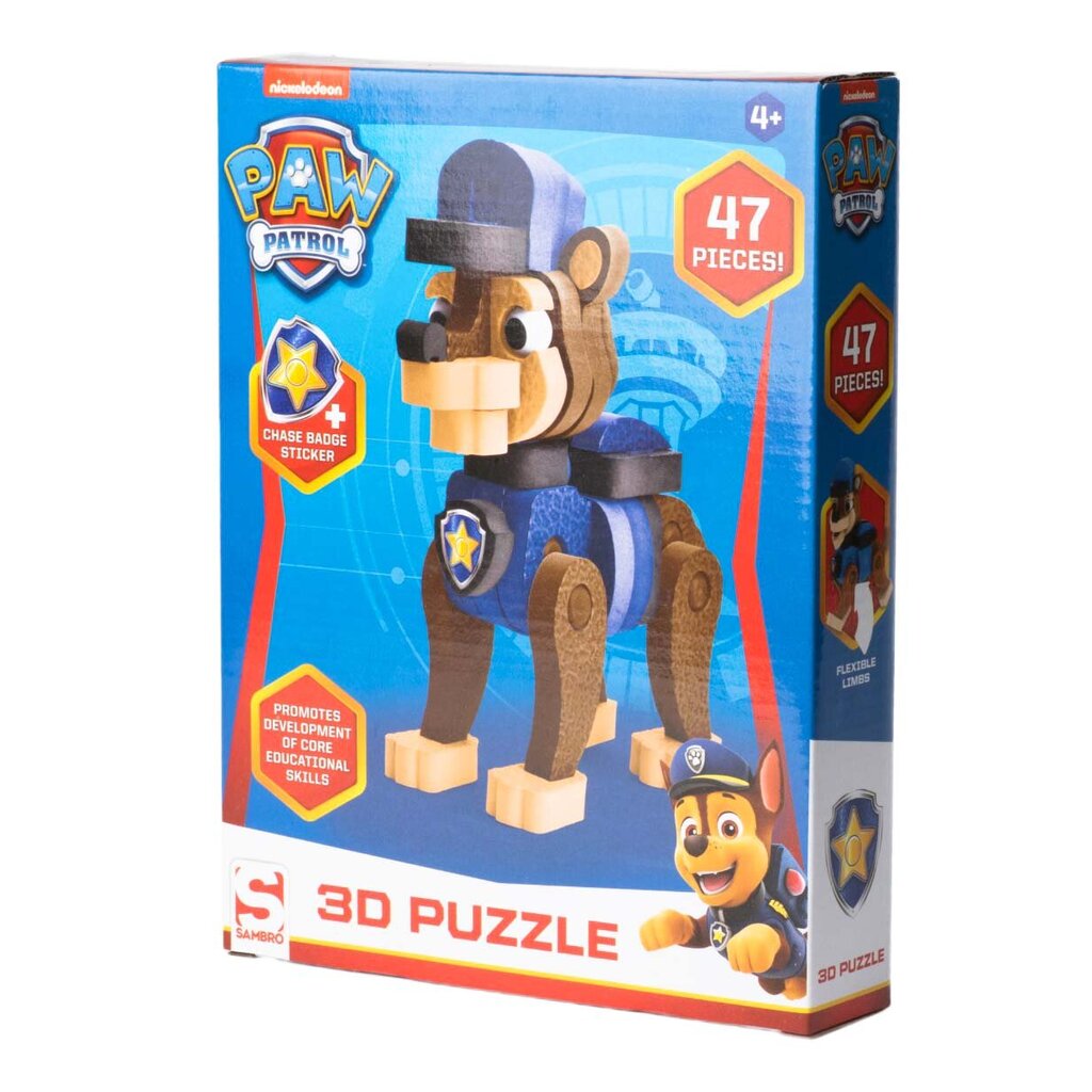 Minkštų detalių 3D dėlionė Patruliai (Paw Patrol), 48 d. kaina ir informacija | Lavinamieji žaislai | pigu.lt