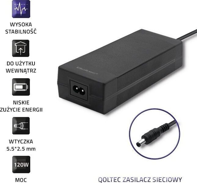Qoltec 7.5V, 2A, 15W цена и информация | Įkrovikliai nešiojamiems kompiuteriams | pigu.lt
