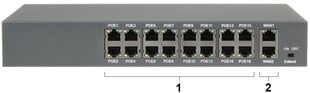 Apti switch poe apti-poe1602g-240w 16 prievadų kaina ir informacija | Komutatoriai (Switch) | pigu.lt