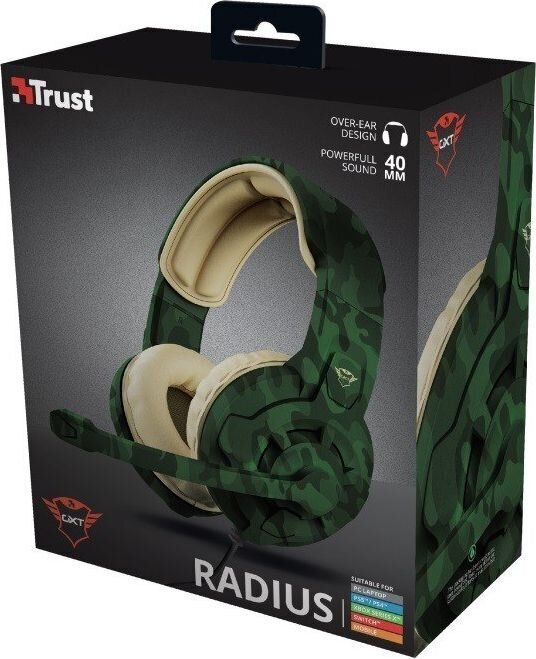 Trust GXT411C Radius/Camo 24359 цена и информация | Ausinės | pigu.lt