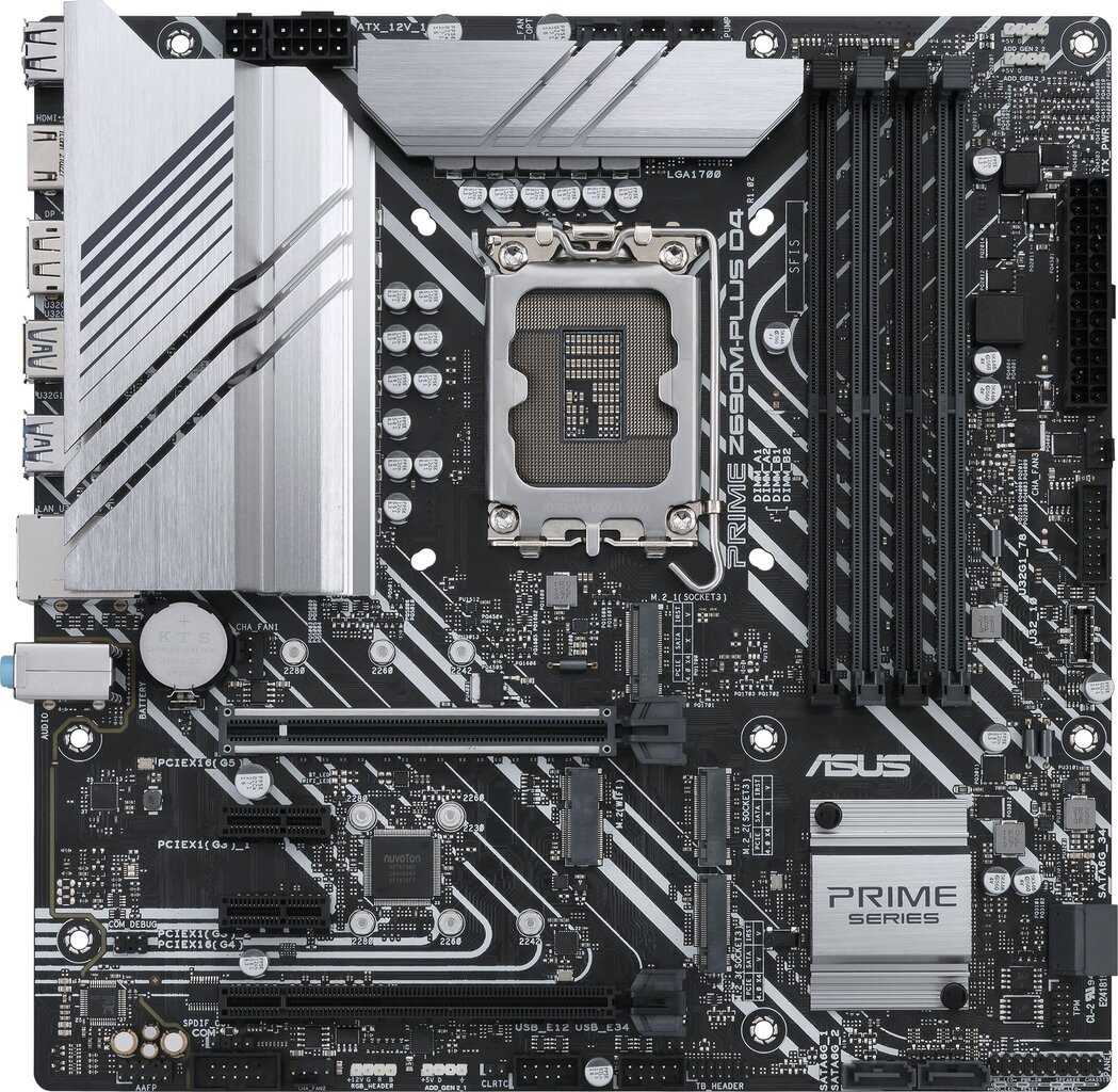 Asus PRIME Z690M-PLUS D4 kaina ir informacija | Pagrindinės plokštės | pigu.lt